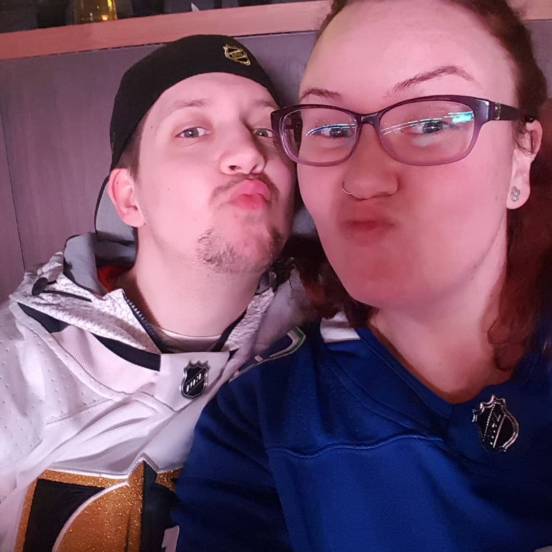 C_Dot92's tweet photo. First ever hockey game with this weirdo❤😘 https://t.co/QjrnAWx8u3