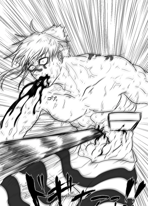 血を吐くシーンがめっちゃ好きなのでついつい描いちゃう 