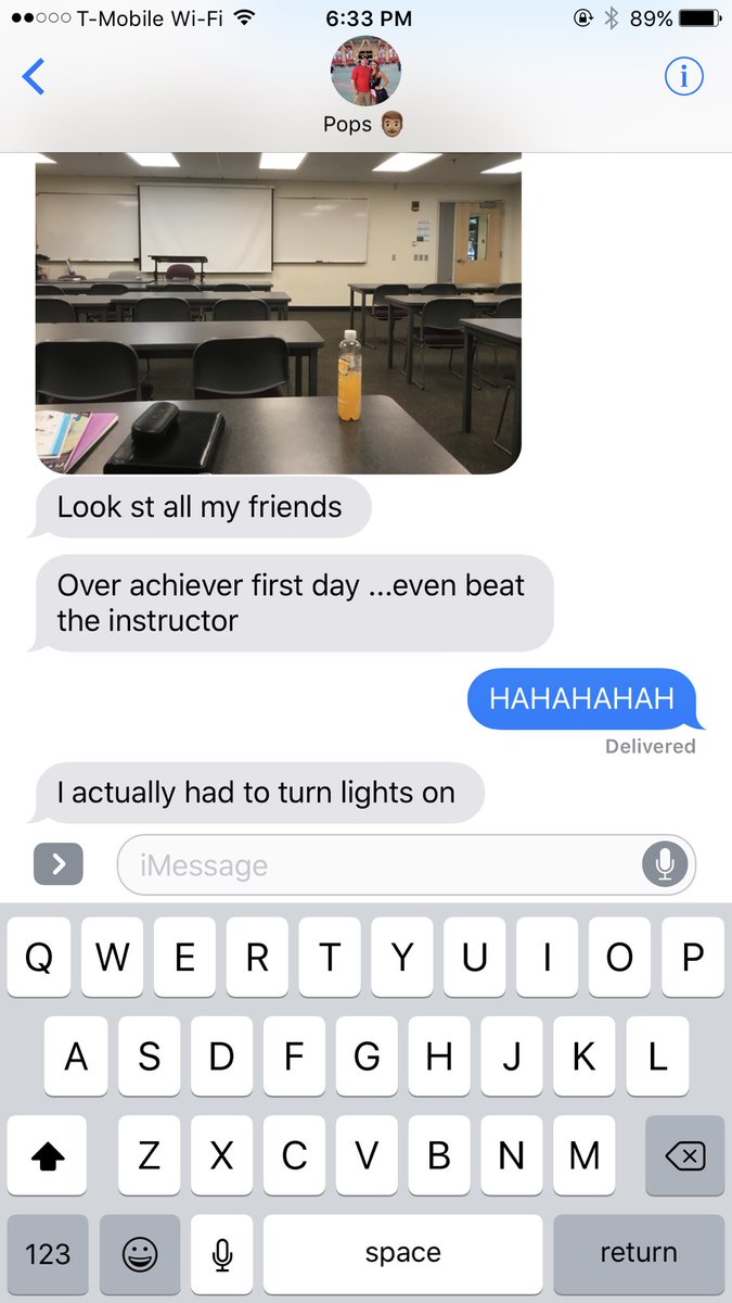 My dad randomly signed up to take a French class at a community college and today is his first day....this is the cutest / funniest thing I've ever seen