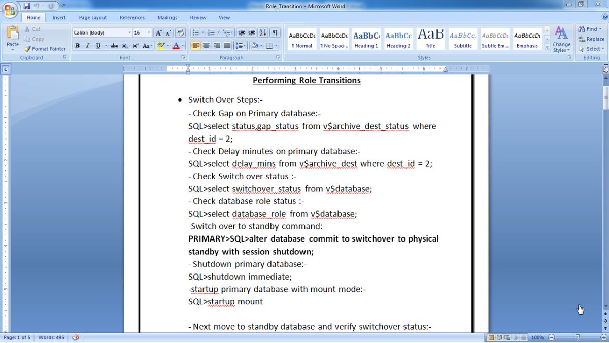DBA_Trainer's tweet image. Switchover Operation on Oracle Data Guard 11g
#Oracle #DataGuard #OracleDataGuard #OracleDBA #OracleDatabase
youtube.com/watch?v=wm_EPc…