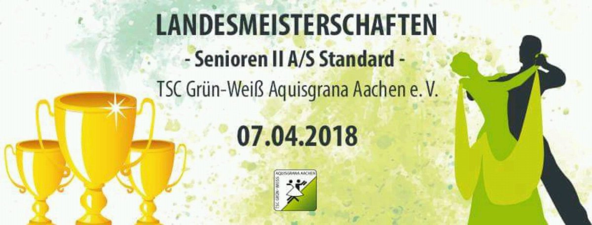 tscgw's tweet photo. #landesmeisterschaft der Senioren II A und S Standard am 07.04. im TSC Grün-Weiß Aquisgrana Aachen. #lmsen2std https://t.co/ttjCzT2ZhP