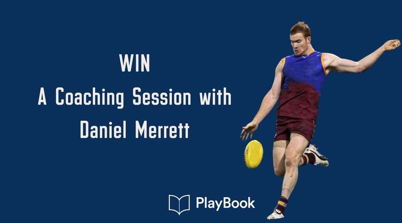 PlayBook_Coach's tweet photo. WIN a private coaching session with former Brisbane Lions player Daniel Merrett. 
#PlayToYourPotential #PlayBookCoach #Competition #AFL https://t.co/Udhr9aNqrJ