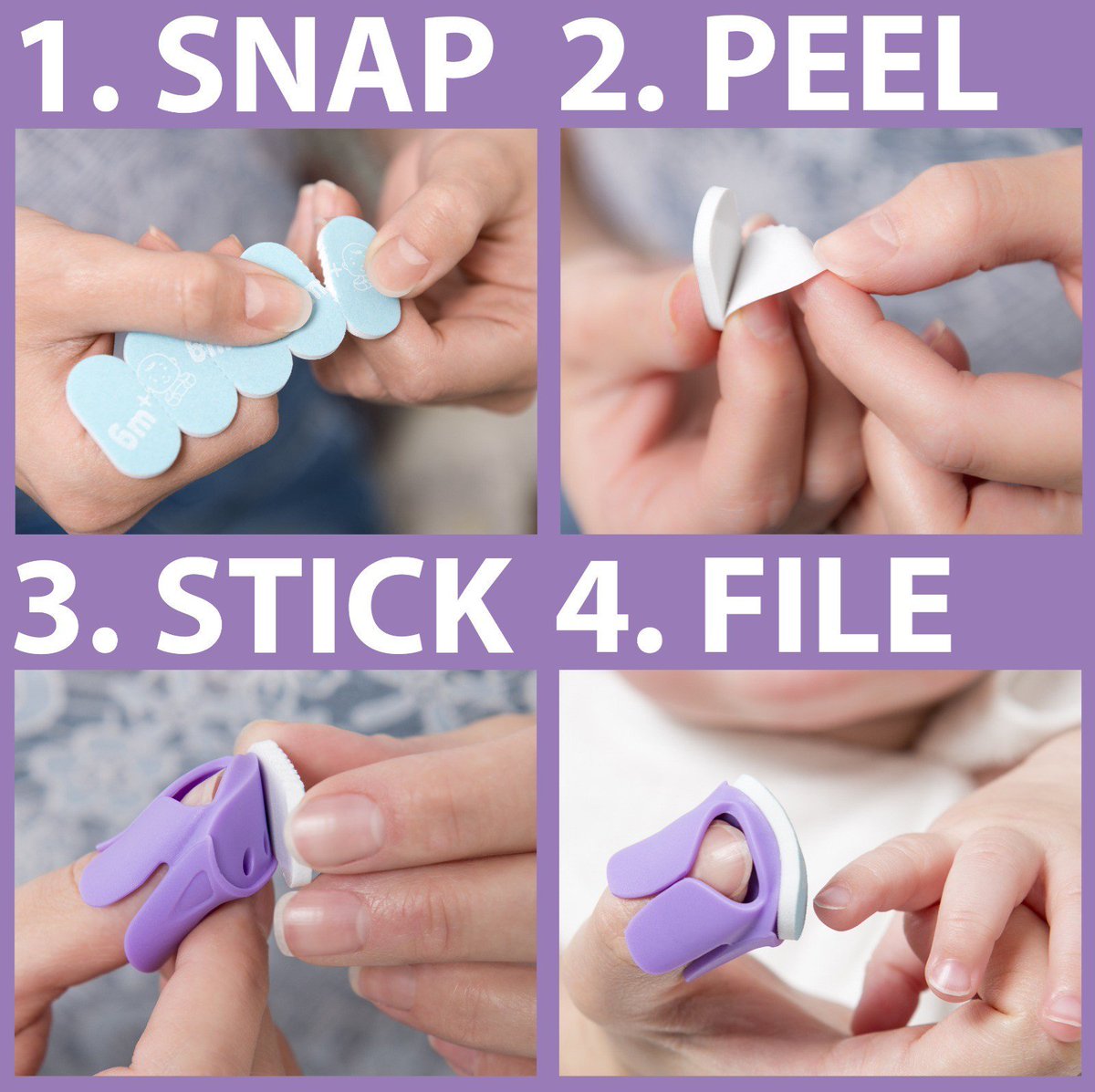 thethumble's tweet photo. Just 4 simple steps to filing! Making our Thumble the perfect tool for keeping your baby's nails short and everyone scratch free! #baby #babynails #babynailfile #thethumble #simple #parenting #WednesdayWisdom https://t.co/w9IJZcPeG9