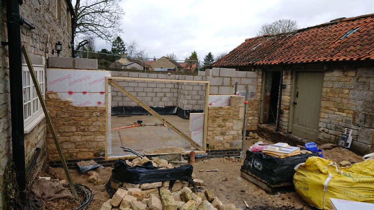 TMAK_Ltd's tweet photo. Take a look what TMAK have been up to at Normanton On Cliffe- Double storey link stone extension. #Lincolnshire #Extension #Construction https://t.co/urMXnkzuSg