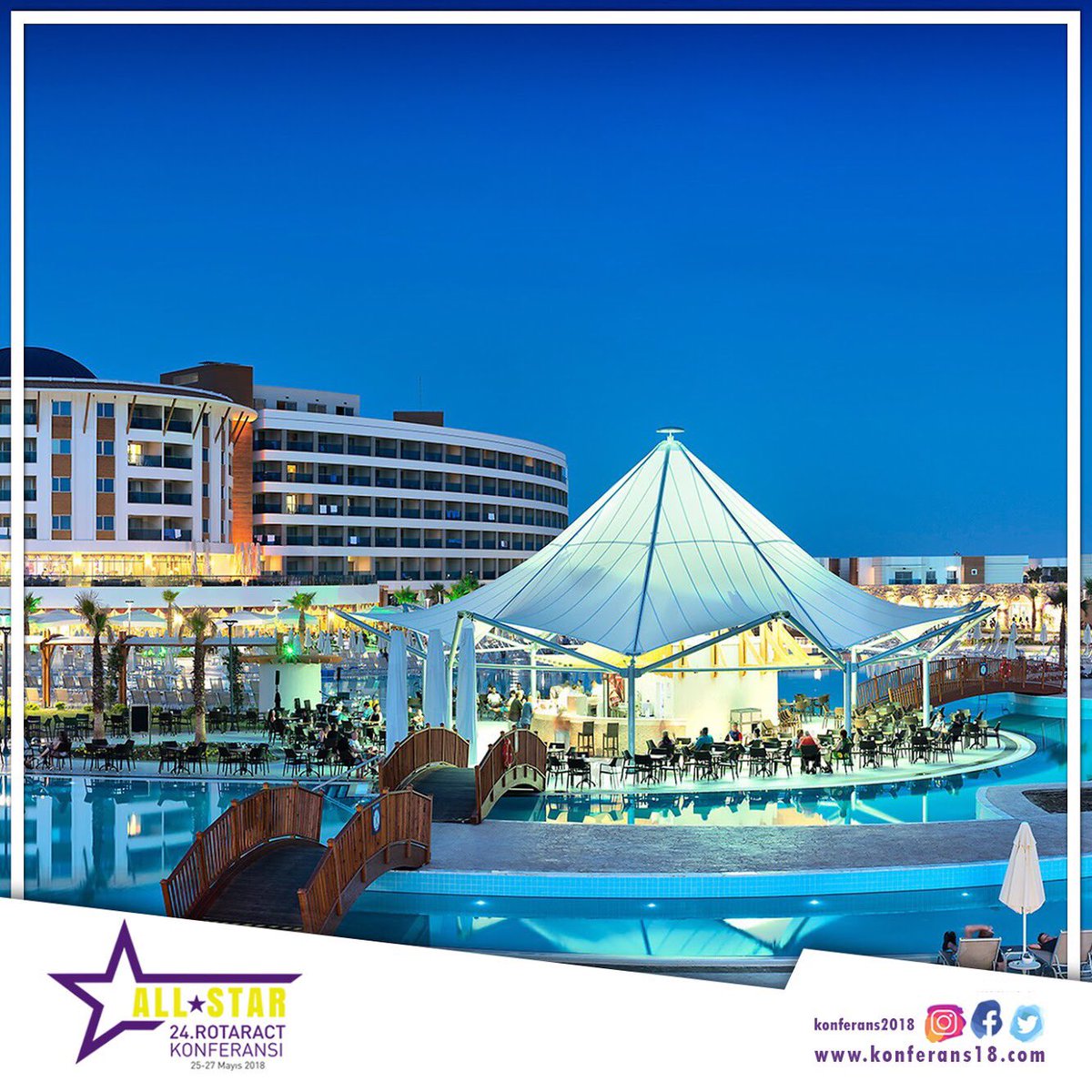 Her şey dahil konseptiyle All Starlara yakışan bu organizasyonun bir yıldızı olmak için erken kayıt fırsatını kaçırmayın. Son gün 13 Nisan!! 
konferans18.com 
#konferans2018 #konferans18 #allstar #niluferrotaract #didim #konferansallstar  #allstar2018