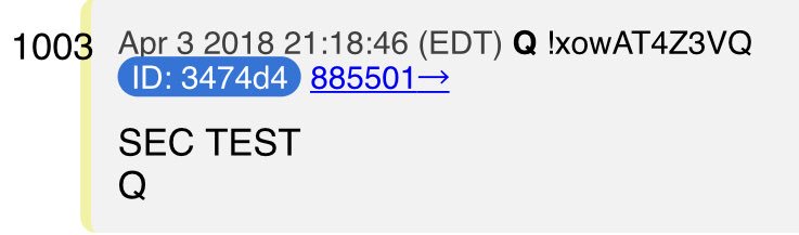 2runtherace's tweet photo. New Q Posts 04/03/18 21:18 and 21:19 Q seems to do a SEC test then what appears to me as a SEC TEST and possibly an operation code! BRAVO B ACTIVATE D-PRIV. #QAnin #GreatAwakening #AprilShowers @realDonaldTrump https://t.co/t0zl7ahhUI