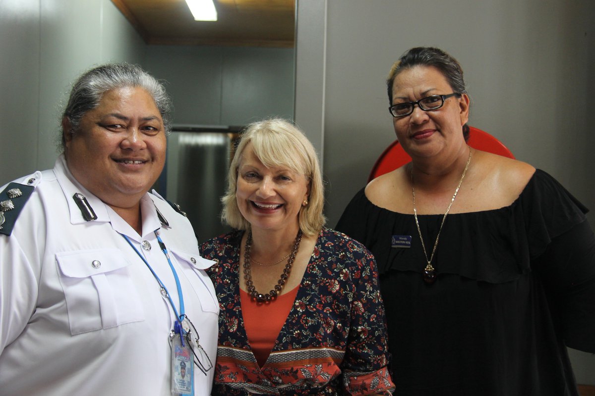 AusAmbGender's tweet photo. Pleased to see #Samoan women taking on leadership roles in the #SamoaPolice. Met a group of them today and took a tour of the #SamoaPolice HQ in Apia. @samoagovt https://t.co/IMwJeE11cJ