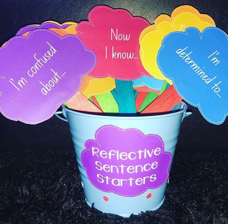 How awesome is this reflective sentence starter idea ! Great way to prompt students writing #AcuEdu_P