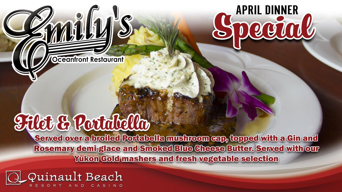 April Food Specials at Emily's!
#yum #emilysrestaurant #oceanfrontdining #qbrc