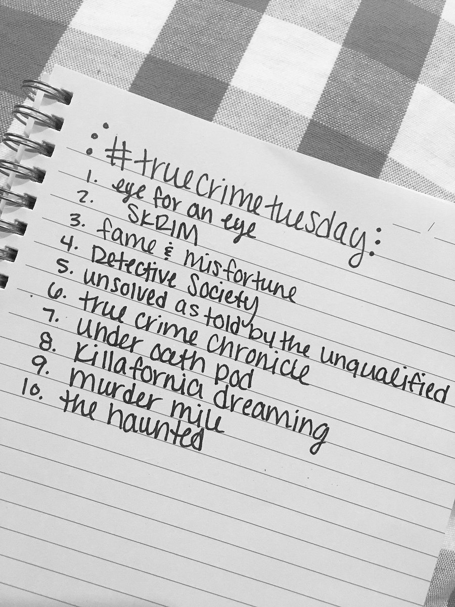 Murder Blows (@murderblows) on Twitter photo It's still Tuesday on the west coast so here's a #TrueCrimeTuesday list instead of the #ff
Mixing it up this time! Trying some new pods out ☠️
<a href="/EyeforEyePod/">Eye for an Eye</a> <a href="/skrimpod/">SKRIM Podcast</a> <a href="/FAMPod/">Fame and Misfortune Podcast 🎙️</a> <a href="/TheDetectivePod/">DetectiveSociety</a> <a href="/UBUpodcast/">Unsolved As Told By The Unqualified</a> @ChronicleCrime <a href="/UnderOathPC/">Under Oath Podcast</a> <a href="/killaforniapod/">Killafornia Dreaming 🔪💀🖤</a> @mmiletours <a href="/TheLadyDicks/">The Lady Dicks</a> It's still Tuesday on the west coast so here's a #TrueCrimeTuesday list instead of the #ff
Mixing it up this time! Trying some new pods out ☠️
<a href="/EyeforEyePod/">Eye for an Eye</a> <a href="/skrimpod/">SKRIM Podcast</a> <a href="/FAMPod/">Fame and Misfortune Podcast 🎙️</a> <a href="/TheDetectivePod/">DetectiveSociety</a> <a href="/UBUpodcast/">Unsolved As Told By The Unqualified</a> @ChronicleCrime <a href="/UnderOathPC/">Under Oath Podcast</a> <a href="/killaforniapod/">Killafornia Dreaming 🔪💀🖤</a> @mmiletours <a href="/TheLadyDicks/">The Lady Dicks</a>