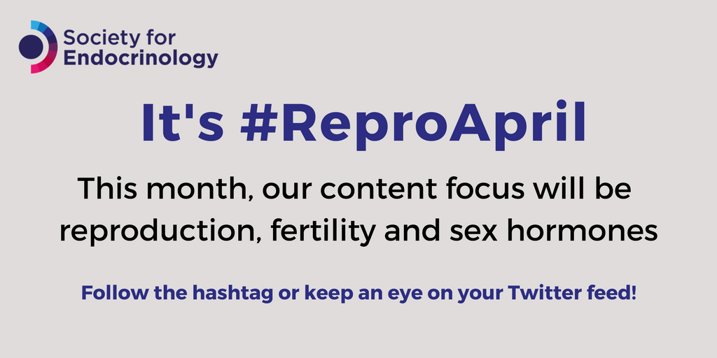 Soc_Endo's tweet photo. It’s #ReproApril! Keep an eye on this month’s theme hashtag for recent news and highlights on fertility, reproduction and sex hormones https://t.co/Q6gzTsP4ND