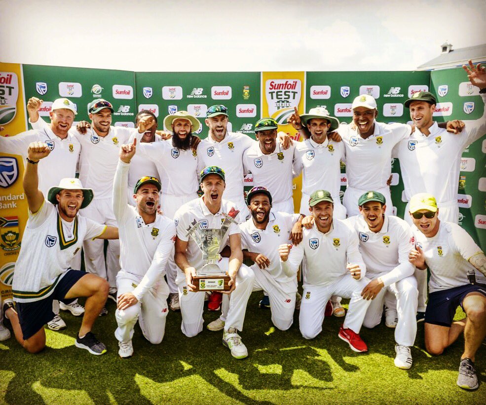 History was made...congrats to everyone involved but special mention to the man holding the trophy <a href="/mornemorkel65/">Morne Morkel</a> .we gonna miss u tall man ❤️ 3-1🇿🇦🔥