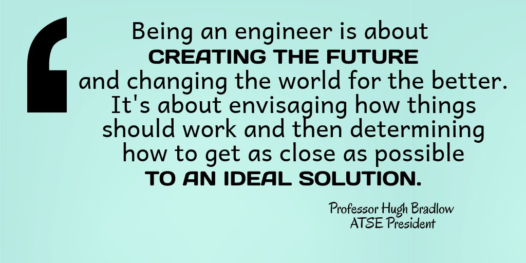 ATSE_au's tweet photo. ATSE President and former Chief Scientist of Telstra @hughbradlow on why engineering is so great. Happy Global Day of the Engineer! #GlobalEngineer #WhyIAmAnEngineer https://t.co/h9M1NfM2bk