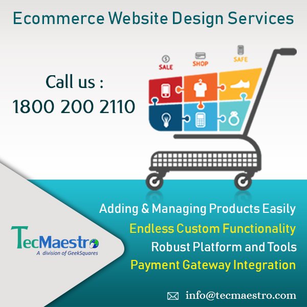 TecMaestro's tweet image. Taking your business online requires rigorous strategic planning. TecMaestro supported the tech-savvy professionals in creating a #ecommerce_website_design that places you ahead. For more visit bit.ly/2Io4zPh or dial 1800 200 2110 #eCommerce_Website_development_company
