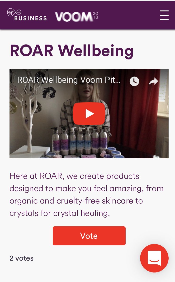 ROAR_Wellbeing's tweet photo. Help me to get ROAR in front of Richard Branson - hit the link to vote for me in @vmbusiness #Voom Pitch 2018: https://t.co/wQv3NnT5OW https://t.co/7v77kqSUkF