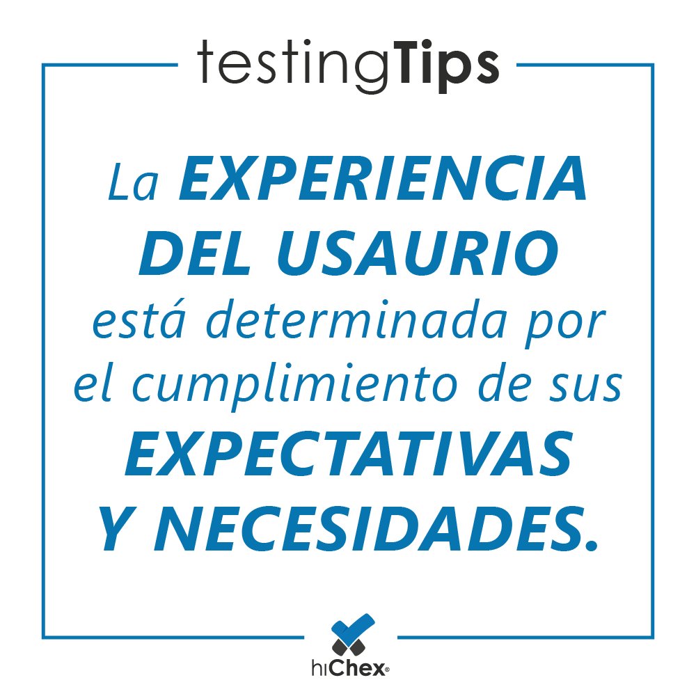 #TestingTips Durante el proceso de diseño de un producto digital se debe validar si la experiencia que los usuarios tienen es satisfactoria, reconociendo si cumple sus expectativas y necesidades iniciales. #Testing #SoftwareTesting