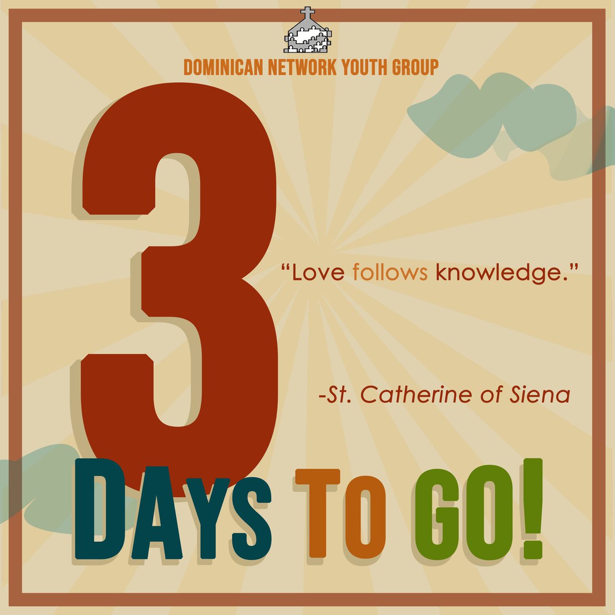 domnetyouth's tweet photo. TATLO. ❤️❤️❤️
Tatlong araw nalang, DOMNET KIDS!!! Nakapagempake ka na ba para sa #DYGYOUTHCAMP2018?
Ito naman ang isang mensahe na may tatlong salita mula kay St. Catherine of Siena, "Love follows knowledge."
#ONEDOMNETYouth
#DOMNETConnect
#SaDOMNET
#DYG https://t.co/8ki4iLFpTB