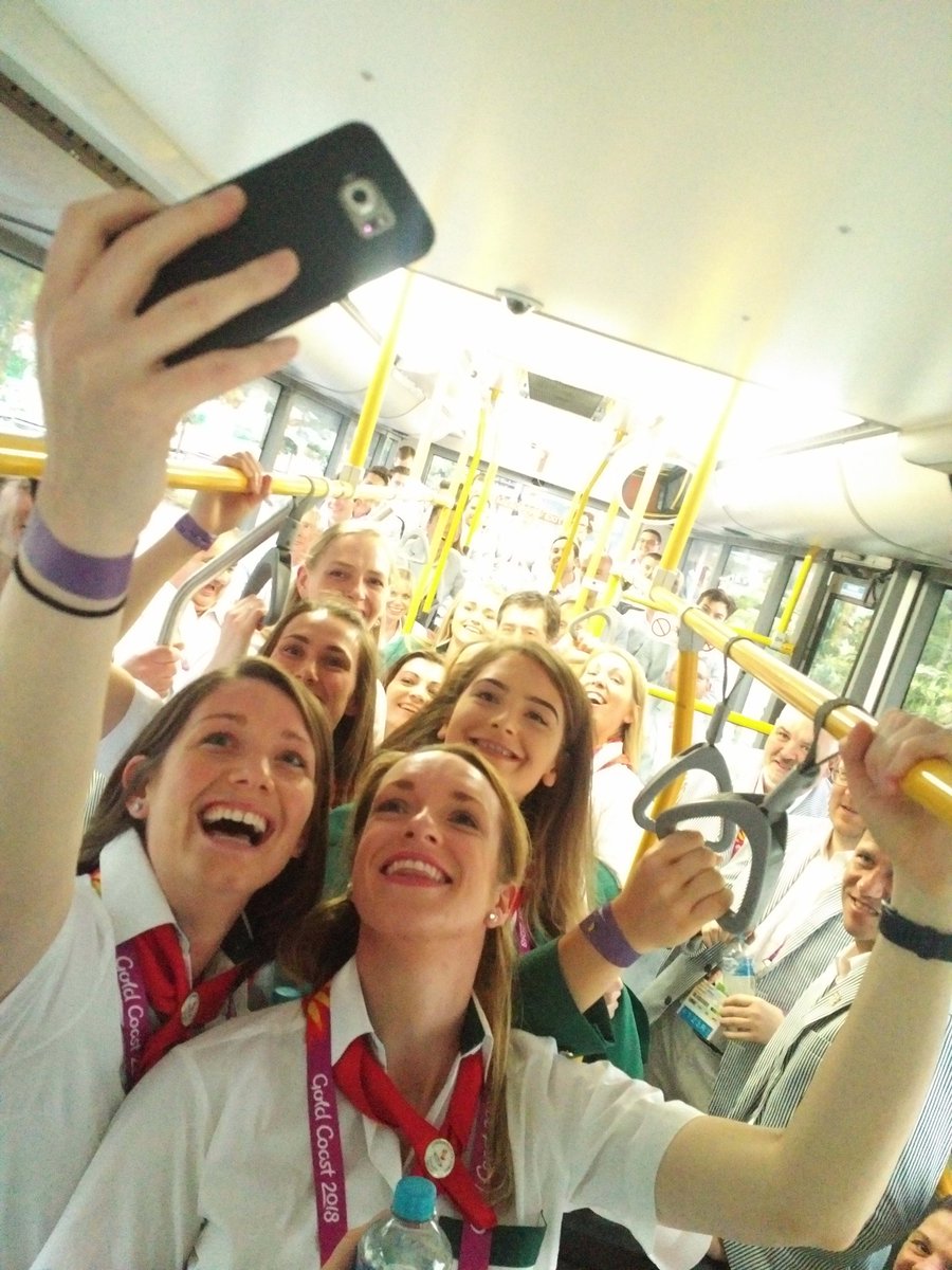 GoTeamNI's tweet photo. And they're off. Opening ceremonies always start with a fun bus trip! @GuernseyCGA @GC2018 #ShareTheDream https://t.co/qawZO0EMq3