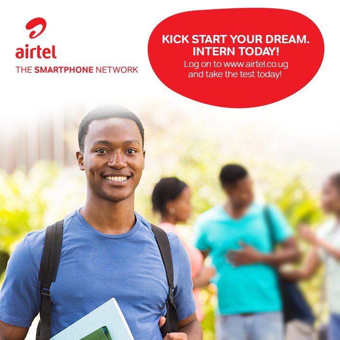 Airtel_Ug's tweet photo. Thinking of a place you can learn and grow in your budding career? Apply for The 2018 Airtel Internship Program: https://t.co/aG7jC6iAEb
#TheSmartphoneNetwork https://t.co/BQRwabaL1b