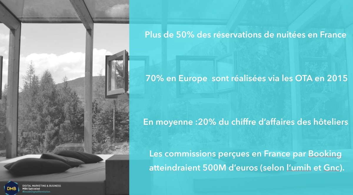 Cl_Hamon's tweet photo. Les centrales de réservation en chiffres:
En moyenne 20% du chiffre d'affaires des hôteliers est pris chaque année par les centrales 🤔... #room2015 #booking #hotel https://t.co/Y7XvIPGMyI