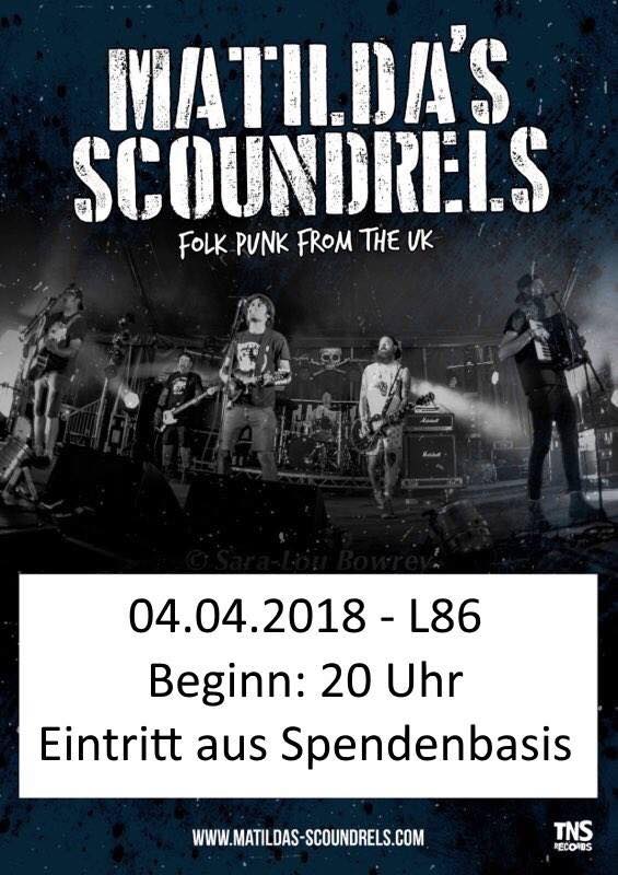 Finsterwalde tonight @ L86. Come  and dance with us. #Finsterwalde #Germany #L86
#folk #punk #folkpunk #aggrofolk #aggrofolkpunk #gypsypunk #punkrock #shantypunk #alternativefolk #punkband #banjo #mandolin #guitar #drums #bass #accordion #tinwhistle #music  #matildasscoundrels