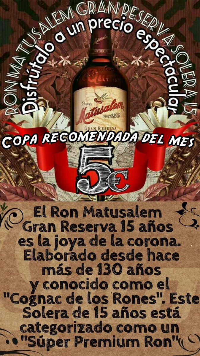 QuoBar's tweet photo. Disfruta este mes de Abril de Ron Matusalem Gran Reserva solera 15 años a un precio espectacular. 
@ronmatusalem_es #SevillaEste #Matusalem #Matusalem15 #Quo #QuoBar #Abril https://t.co/khDhtXeLkh