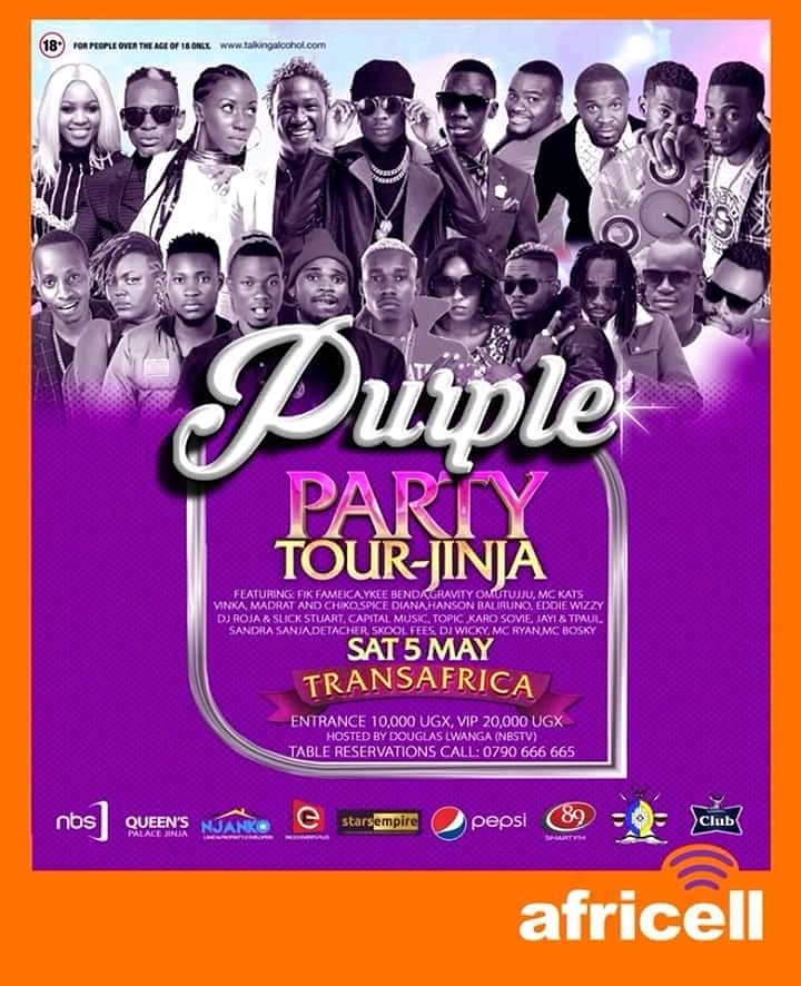 dimiterkushy's tweet photo. #PURPLEPARTYTOUR #TransAfrica Jinja.
Featuring #FikFameica #Gravity #HansonBariluno #Vinka #SpiceDiana #MadratandChiko #RojaandSlickStuart #EddieWizzy #McKats
Hosted #douglaslwanga
Tax 10k and Vip 20k.
Powered by; NBS Always, #StarsEmpire #Njanko #Pepsi and #ClubPilsner https://t.co/Hm2nlYo1sE