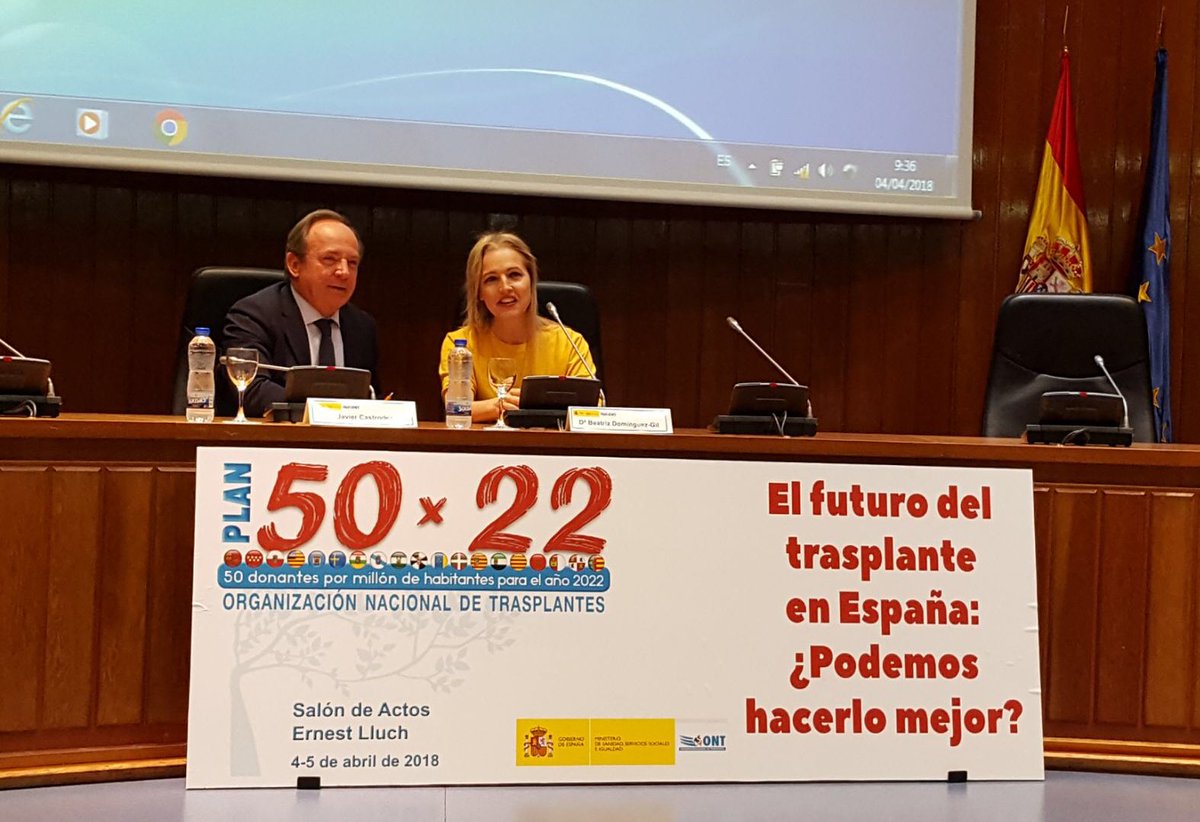 "La innovación forma parte del ADN de la #ONT", asegura nuestro SGS, Javier Castrodeza, en la inauguración de las Jornadas sobre "El futuro del #Trasplante en #España: ¿Podemos hacerlo mejor" junto a Beatriz Domínguez-Gil.