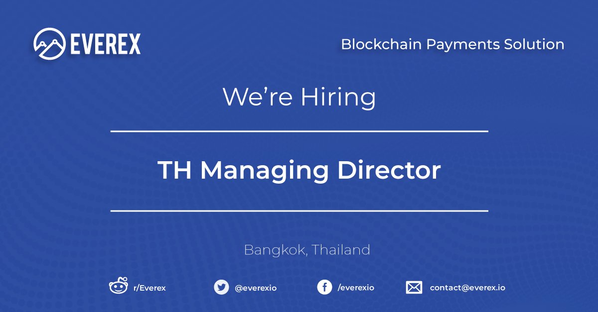 everexio's tweet photo. Everex is growing and hiring. If you want to be a part of our exciting team bringing the best of Blockchain and Global Finance together, join us now. Full details here: https://t.co/avyxclVEnG https://t.co/FMyfURrMj7