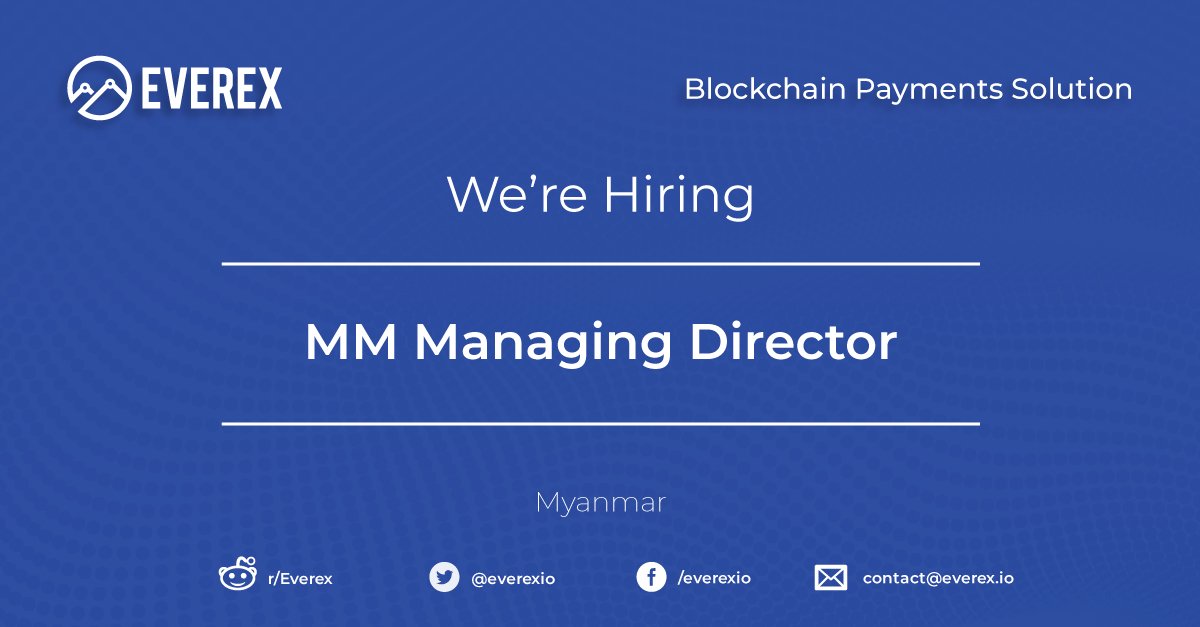 everexio's tweet photo. Everex is growing and hiring. If you want to be a part of our exciting team bringing the best of Blockchain and Global Finance together, join us now. Full details here: https://t.co/avyxclVEnG https://t.co/FMyfURrMj7