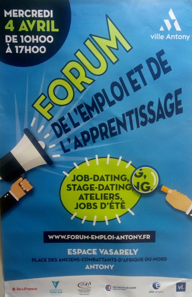 GregBenas's tweet photo. Vous habitez @vallee_sud et vous cherchez un #job ?
#RDV à @VilleAntony pour trouver votre futur patron ! 😉

Vous voulez être votre propre patron ?? Aucun souci, @BGEPaRIF est aussi là pour vous renseigner. #entrepreneuriat

🗓️ #aujourdhui
🕑jusqu'à 17h
📍Espace Vasarely https://t.co/rOMofxbLo3