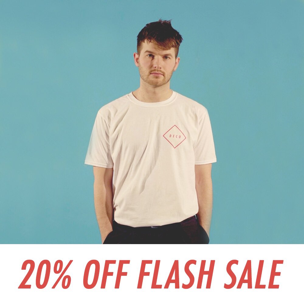 decobanduk's tweet photo. 20% OFF ALL MERCH 💛🙌 

To say thanks for making our March Tour so 🔥 You guys can now get £8 Tees &amp; £4 EPs for 48 hours - go grab while you can 👇

https://t.co/FzzrGlbAZ0 https://t.co/1XWDtALh3z