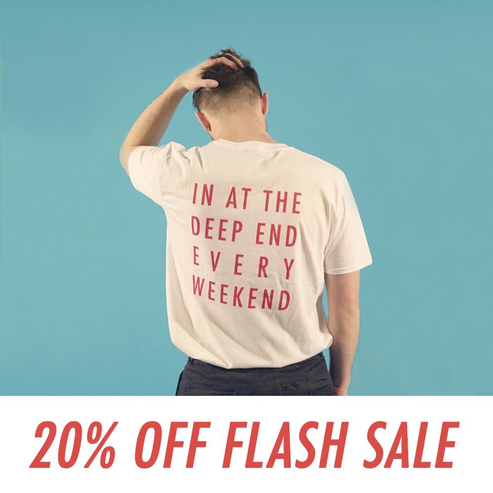 decobanduk's tweet photo. 20% OFF ALL MERCH 💛🙌 

To say thanks for making our March Tour so 🔥 You guys can now get £8 Tees &amp; £4 EPs for 48 hours - go grab while you can 👇

https://t.co/FzzrGlbAZ0 https://t.co/1XWDtALh3z