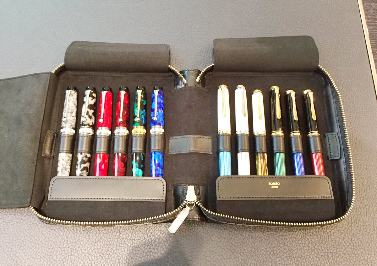 伊東屋 ロメオ クロコ型押し コレクションペンケース（12本用