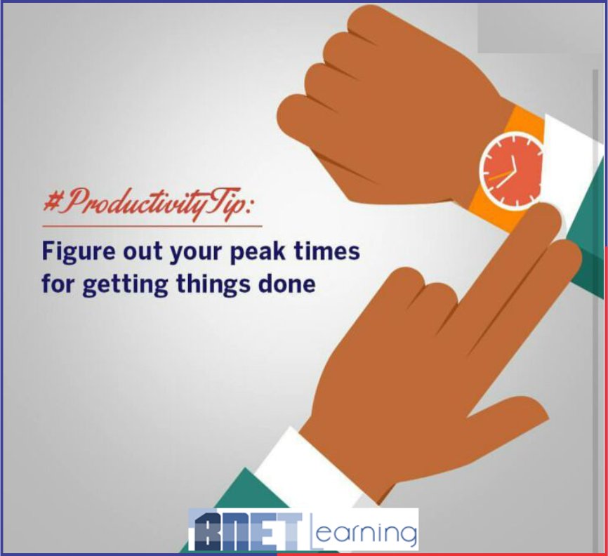 #productivityTip
Know your peak periods and schedule your high-priority tasks for those times. Less important tasks can come later