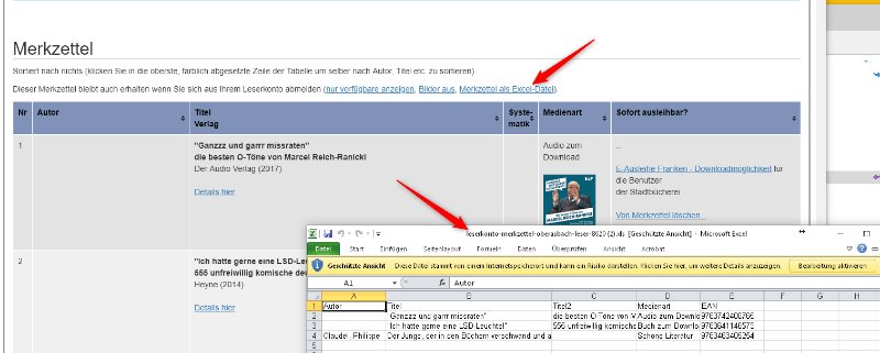 stbspringe's tweet photo. Ab sofort lässt sich der Merkzettel im Leserkonto als Excel-Datei herunterladen https://t.co/4eRvbQDhL4 https://t.co/Gpo0KRwmPK