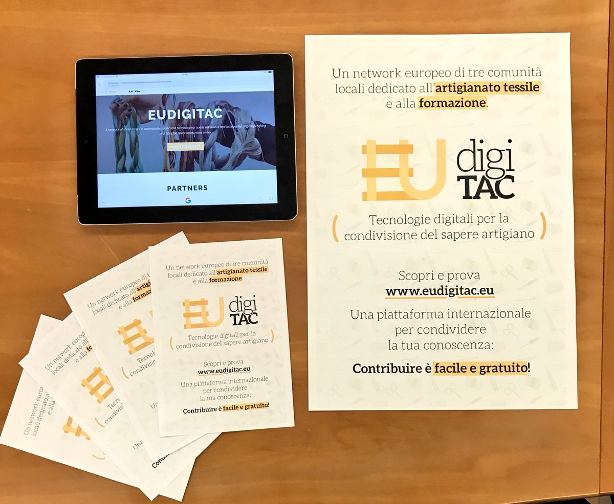 Conferenza stampa / Press conference: progetto EUdigiTAC project.
#artigianato #tessile #digitale
Euoropa Creativa