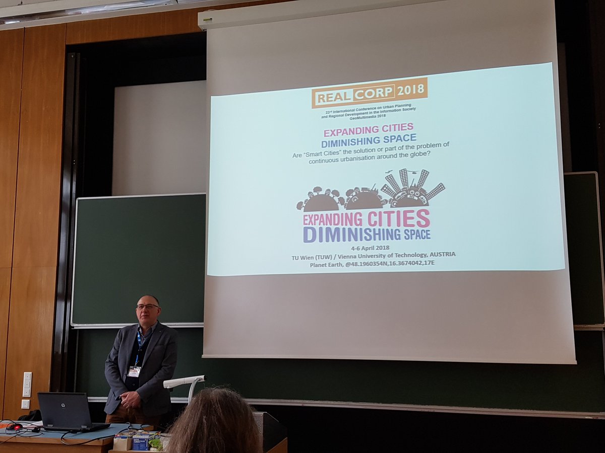 #realcorp #corp2018 starts! Welcome Words by <a href="/manfred_schrenk/">Manfred Schrenk</a>, <a href="/ISOCARP/">International Society of City & Regional Planners</a> and Gerhard Navratil! Let the "games" begin!