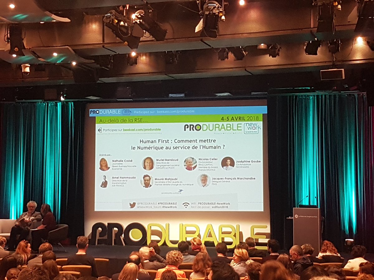 JimmyMerlet's tweet image. 🔴 #PRODURABLE2018
Human First : comment mettre le #numérique au service de l'#humain