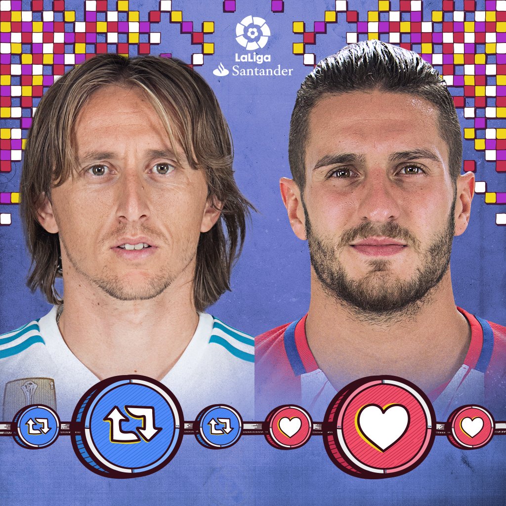 LaLiga's tweet photo. Se acerca el #RealMadridAtleti. ¿A quién le darías la brújula de tu equipo? 

🔃 @lukamodric10
❤ @Koke6 https://t.co/EY4wJkQsn0