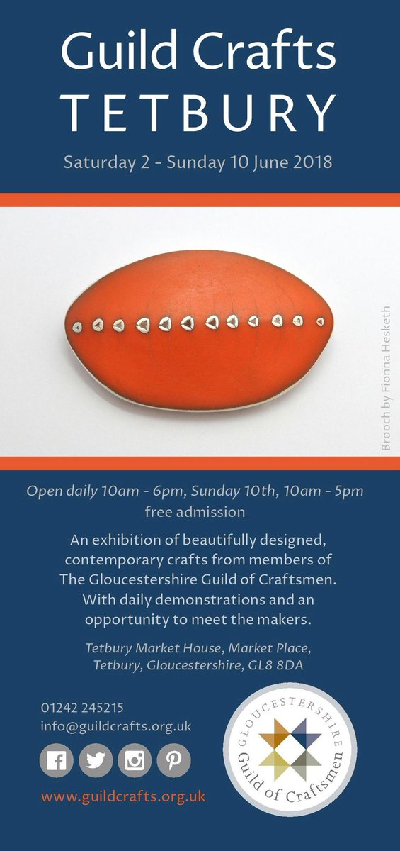 This is happening! Our annual, beautiful craft fair in #tetbury. 2 - 10 June 
.
#savethedates #contemporarycraft #designers #makers #supporthandmade #glosguild #visittetbury #visitgloucestershire