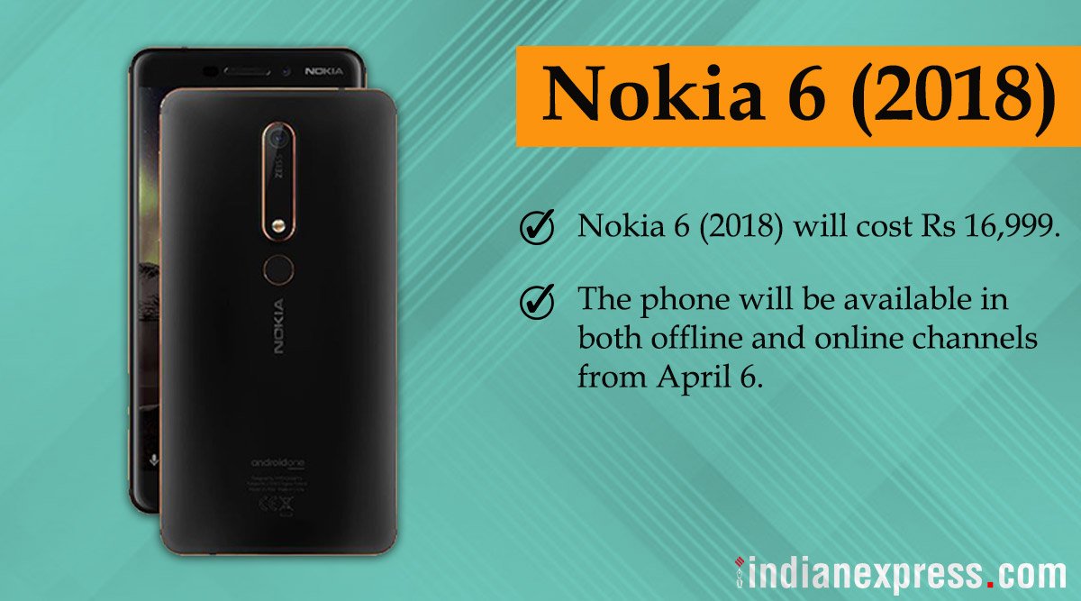 Nokia 6 (2018) Launched in India at 16999 Rupees