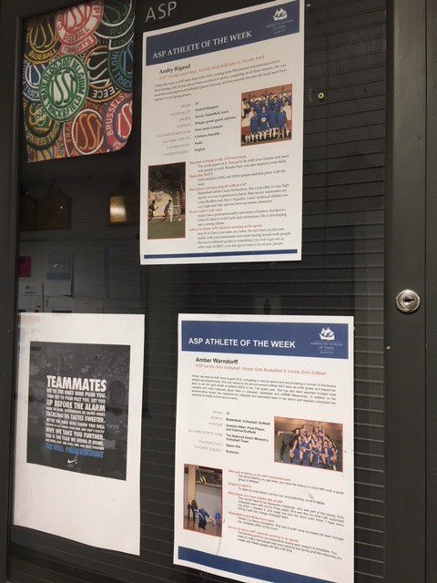 ASP athletics tries to engage the school community with athletics through several ways - one of them being the 'Athlete of the week' profiles. Weekly recognition for one of our athletes on the announcement screens and boards!
#asparis #sports #athletics #internationalschool