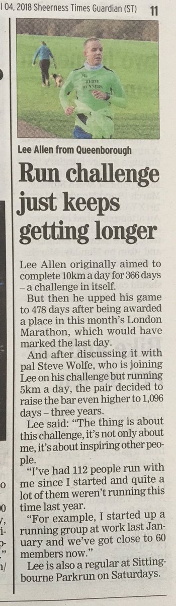 Proud wife moment, <a href="/Lee365run/">Lee365run</a> is in the paper twice this week for his running