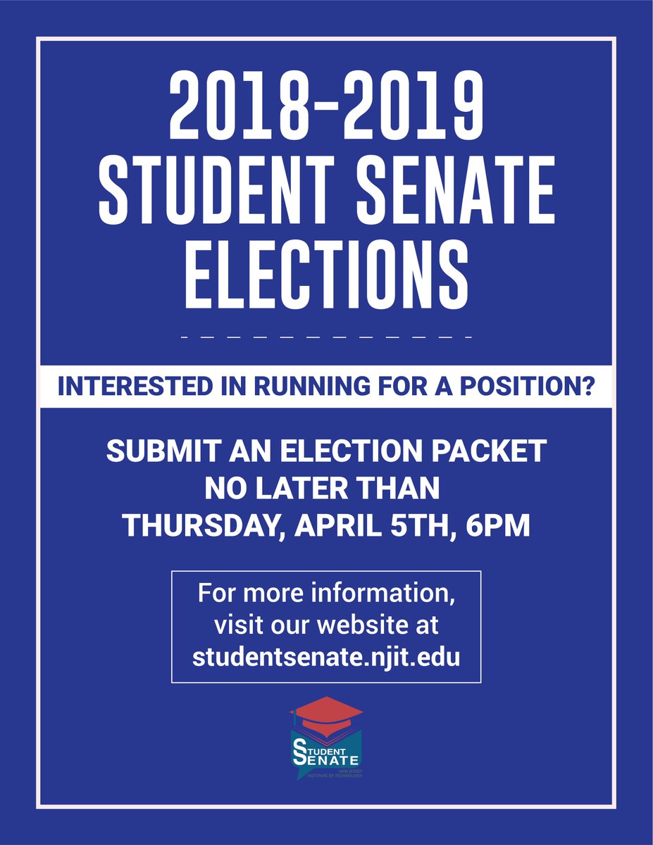 The deadline is tomorrow at 6pm, Thank You! - <a href="/NJIT_Senate/">NJIT Student Senate</a>