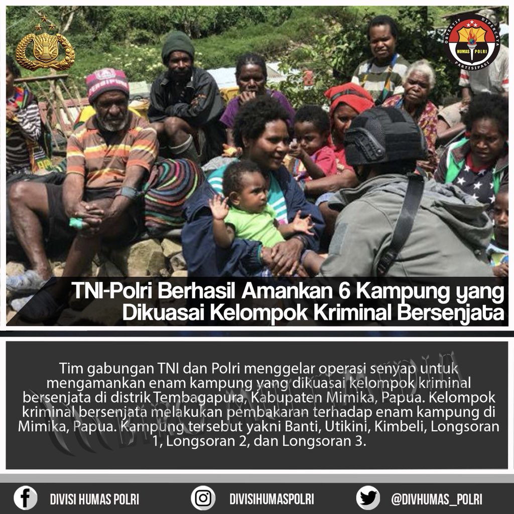 TNI-Polri Berhasil Amankan 6 Kampung yang Dikuasasi Kelompok Kriminal Bersenjata
#thebestpol #polripromoter
