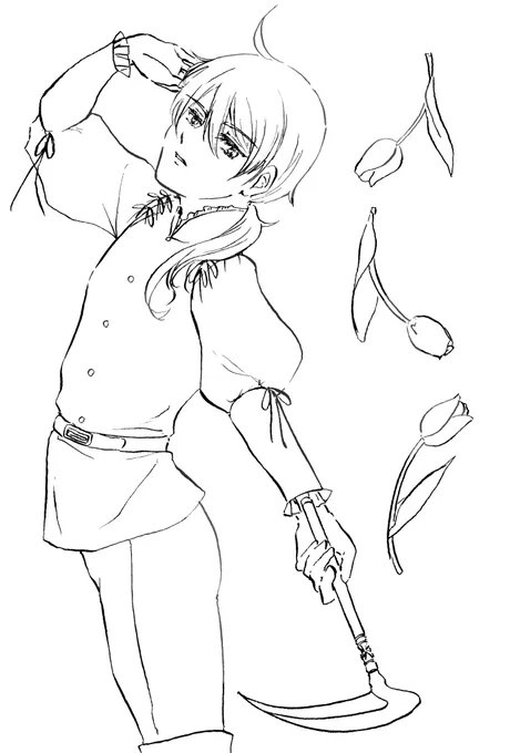 昨日のやつ、線画は結構気に入ってる 