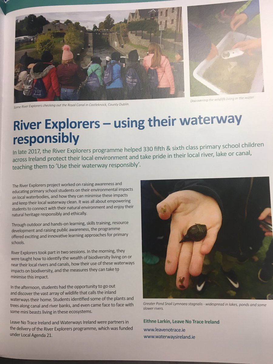 LeaveNoTraceIrl's tweet photo. Love our feature @LawcoWaterNews @waterwaysirelan on #RiverExplorers raising awareness of protecting our canals #LeaveNoTrace https://t.co/3FbXm3lpiW