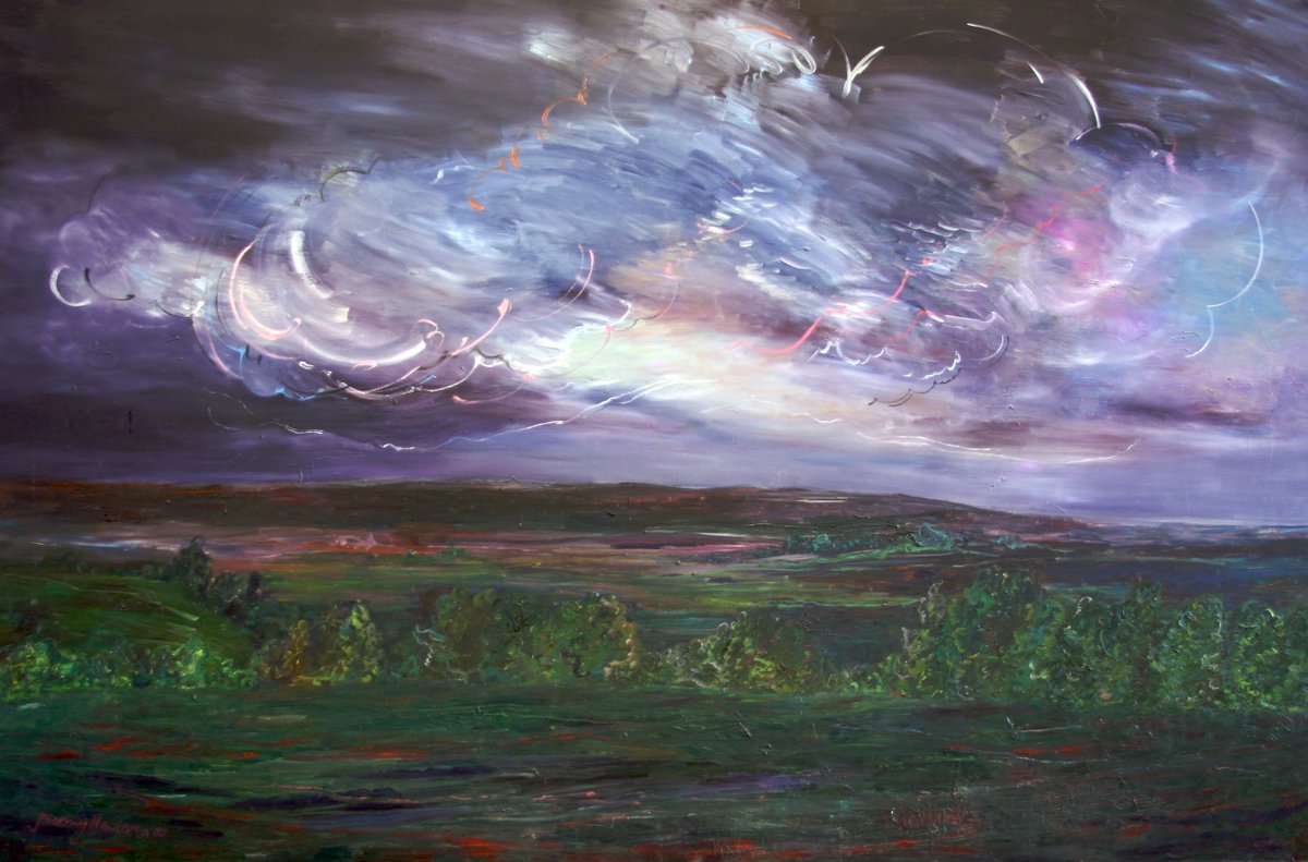 And I shall have Peace There [140-003] #JeremyHendersonArt (🎨1985) Oil on Canvas 180 x 273 cm - Stormy clouds across the heart are immortalised in Art