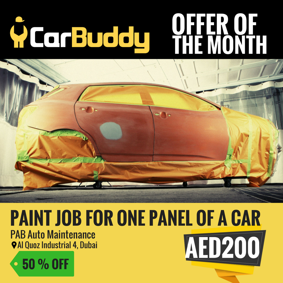 CarBuddyAE's tweet photo. Up to 50% OFF on paint job for one panel of a car (door, fender, hood, bonnet, etc.) Get this deal just for AED 200 on CarBuddy's Offer of the Month page https://t.co/oRpz528iJ9
Book by April 30th. https://t.co/HNfp1zRFcF
